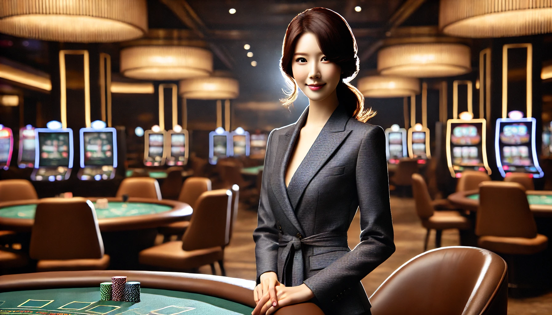 DALL·E 2024-10-25 14.50.33 - A professional Korean female casino dealer, standing confidently...webp